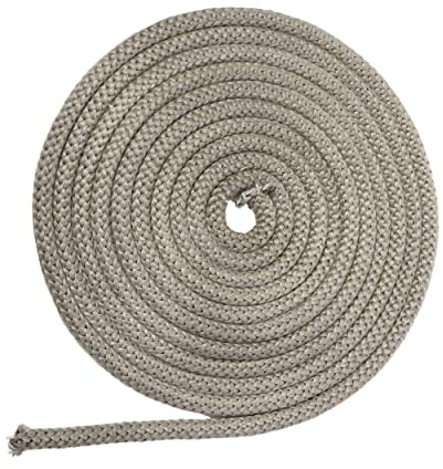 NKlaus Dichtungsband Grau, Ø12mm, 1m, feuerfest bis 600°C E-Glas, 1 Stück