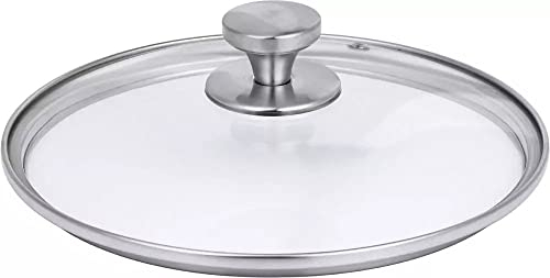 Ziva Universaldeckel Hartglas - Dampföffnung - Backofen sicher bis 220°C - Edelstahlgriff - spülmaschinengeeignet - langlebig - geeignet für Instant Pot Multikocher (7,6 Liter / 8Qt)