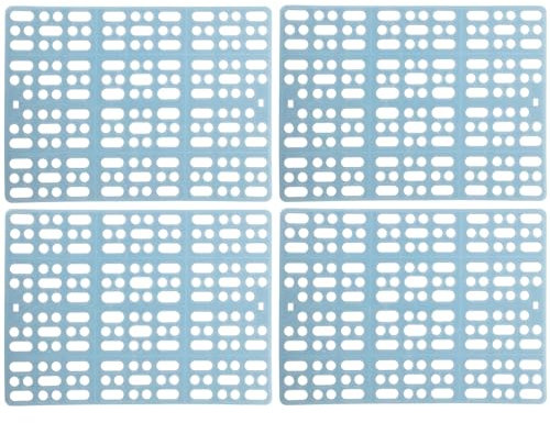 POPETPOP 4Pièces Tapis de Cage pour Lapin Plastique Tapis pour de Lapin Antidérapants pour Animaux de Compagnie Conception Ajoutée avec Écoulement des Urines et Fèces