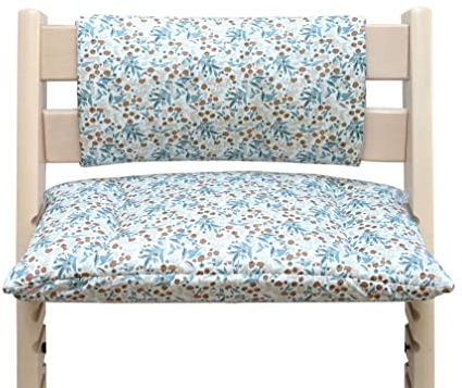 Blausberg BAB - Kissen Set für Stokke Tripp Trapp Hochstuhl ABWASCHBAR - Öko-Tex Standard 100 zertifizierte Materialien - Made in Germany - Blumenwiese blau