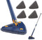 Vadrouille de Nettoyage Réglable Rotative à 360°, Triangular Mop avec Compression Automatique de l'eau, Pour Nettoie Cuisine, Murs, Plafond, Canapé, Coins (Bleu+4 PCS chiffon)