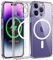 Qasyfanc Hybrid Cover Magnetica Compatibile con iPhone 14 Pro, Cover iPhone 14 Pro Protezione Fotocamera Custodia Antiurto Sottile, Trasparente