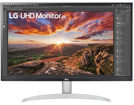 LG 27UP600-W 27-inch Ultrafine 4K UHD (3840x2160) IPS Computer Monitor, AMD FreeSync, VESA DisplayHDR 400, Reader Mode, Flicker Safe, HDMI, DisplayPort, White