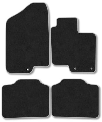 Kia Optima (2010-2015) Carpet Car Mats | Grey Edge Trim Tailored Fit Floor Mats Full Coverage Protection Accessories Easy Clean Anti Slip Made in the UK