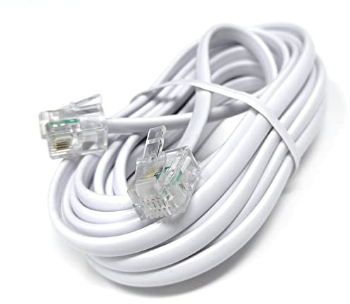 DRUT 3m RJ11 to RJ11 Telephone Landline Cable ADSL (6P4C) Flat Lead High Speed BT Internet Broadband Male to Male Router, Modem, Phone Extension Wire 10ft