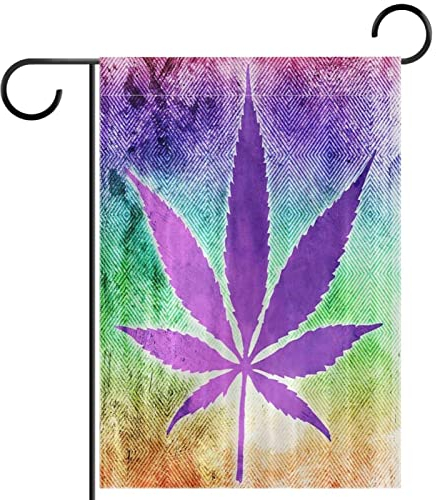 pianta vintage foglie viola Bandiera del giardino,Bandiere stagionali per esterni 12 x 18 Double Sided Home Yard Decorative