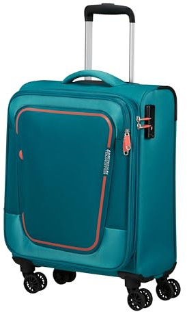 American Tourister Pulsonic - Spinner S, Erweiterbar Handgepäck, 55 cm, 40.5/43.5 L, Türkis (Stone Teal)