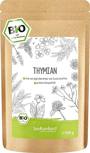 Thymian BIO 500g gerebelt und getrocknet | als Gewürz oder Thymian Tee| Echter Thymian aus kontrolliert biologischem Anbau bioKontor