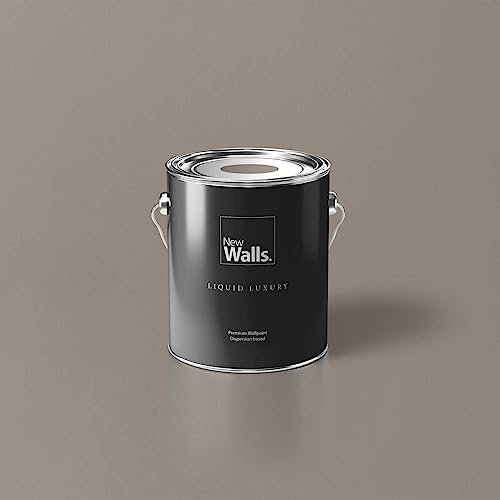 New Walls Peinture murale Premium Marron, Taupe Liquid Luxury Peinture émulsion d'intérieur - 2,5 L