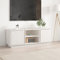 FIRBNUS TV-Schrank Weiß 110x35x40,5 cm Holz Kiefer Wohnzimmer Möbel Industrial Möbel Lowboard Holz Fernsehschrank TV Cabinet TV Unterschrank TV Schrank Holz Fernsehkommode Fernsehschrank Holz
