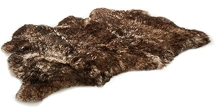 Cakla Lammfell Echt 150 cm x 110 cm, Genäht aus DREI Ledern - Lammfell Teppich - 100% Bio - Schaffell Echt - Dekofell - Schafsfell Felle