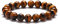 Ozmw Naturstein Tigerauge Armband, 8mm Naturstein Perlen Runde Edelsteine Yoga Armbänder