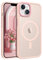GaoBao für iPhone 13 Hülle, Handyhülle iPhone 13 [Kompatibel mit MagSafe] Durchscheinende Matte Magnetische Stoßfeste Anti-Fingerabdruck Schutzhülle, Handyhülle für iPhone 13 6.1 Case, Rosa