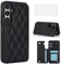 Asuwish Phone Case for Samsung Galaxy S24 5G Wallet Cover with Tempered Glass Screen Protector and Leather RFID Credit Card Holder Stand Slot Rugged Cell Accessories S 24 24S GS24 G5 Women Men Black