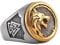 TQWSVUM Nordischer Wikinger Wolf Ring Für Männer - Edelstahl Zweifarbiger Wolfskopf Valknut Siegelring - Mode Hip Hop Straße Vintage Odin Fenrir Tierring Isländischer Schmuck(13)