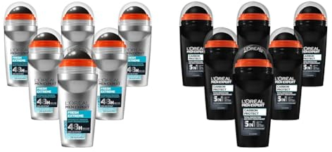 L'Oréal Men Expert Kühlendes Deo für Männer, Intensiver Deoroller & Deo für Männer, 5-in-1 Deoroller gegen Geruchsbildung
