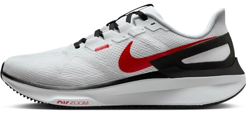 Nike Herren Air Zoom Structure 25 Laufschuh, White/Fire Red-Black-Lt Smoke, 42.5 EU