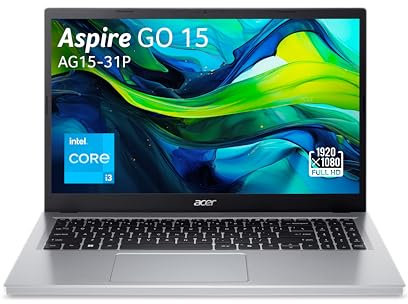 Acer Aspire Go 15 AG15-31P-342L, Ordinateur Portable 15,6'' Full HD LCD, PC Portable (Intel Core i3-N305, RAM 8 Go, SSD 512 Go, Intel UHD Graphics, Windows 11), Laptop Gris, Clavier AZERTY (Français)