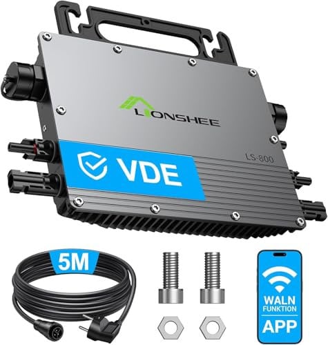 Astro-e Onduleur micro 800 W avec Wi-Fi et application Onduleur solaire IP67 Étanche IP67 Double onduleur MPPT Micro Inverter pour centrale solaire de balcon Câble AC 5 m Jeu de direction 0 %