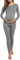Ensemble de Pyjama Maternité Coton Pyjama d'allaitement pour Femme Manches Longues Vêtement de Nuit Hiver Chaud (FR/ES, Alpha/Lettres, TG, Taille Normale, Taille Normale, Gris)