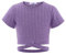 Arshiner Mädchen T-Shirt Kurze Kinder Sommer Bauchfrei Shirts Tops Freizeit Mode Tshirts für Mädchen 9-10 Jahre Lila