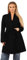 GOSTYLES® Women’s Long Waterfall Italian Duster Coat - Ladies Long Sleeve Oversized French Belted Winter Warm Jacket With 2 Front Pockets (Black, 8-14)