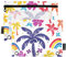 Mnsruu Federmäppchen für 3-Ring-Ordner, bunte Palme, Hibiskus, Regenbogen, Federmäppchen, Kosmetiktasche mit Reißverschluss, transparentes Fenster für Büro, Reisen, Kosmetik, 2 Stück, Bunte Palme,