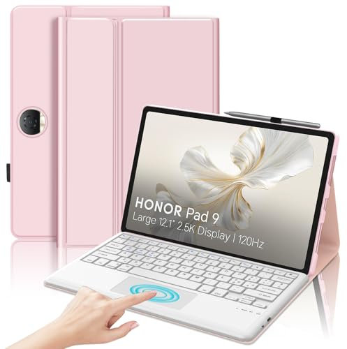 JADEMALL Tastiera con Trackpad per Honor Pad 9 12.1 2024, Custodia con Italiana QWERTY Tastiera Bluetooth con Trackpad per Tablet Honor Pad 9 12.1 2024, Rosa