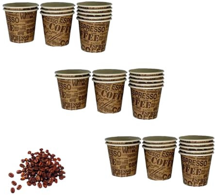 NOBILE LOVELYCARE 200 bicchierini caffè carta 75ml fantasia coffe espresso caffè da Asporto Bicchieri Ecologici casa e ufficio ecosostenibili ottima tenuta dei liquidi