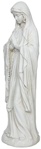 Alpine Corporation MCC922 Statue betende Madonna, große religiöse Gartenstatue, heilige Jungfrau Maria, Skulptur, spirituelle Rasendekoration, Hofkunst für Garten, Terrasse und Heimdekoration, 76,2 cm