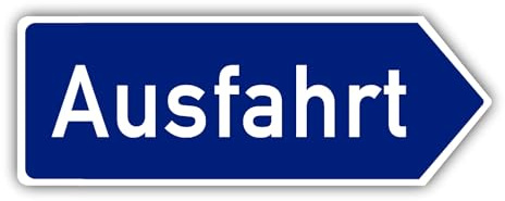 Ausfahrt German Metal Direction Pfeil Straßenschild (rechts zeigend, 30 x 10 cm)