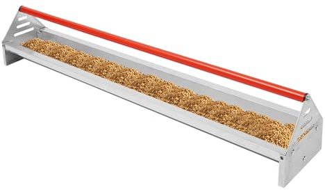 Hühnerfuttertrug, Futtertrog für Geflügel, 15L Große Kapazität Futterstation aus Verzinktem Stahl, Einfache Reinigung für Geflügel Bauernhof Innen Außen