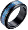 PAURO Herren Edelstahl Schwarz Keltische Drache Blau Carbon Faser Inlay Spinner Ring 8mm Band Größe 62