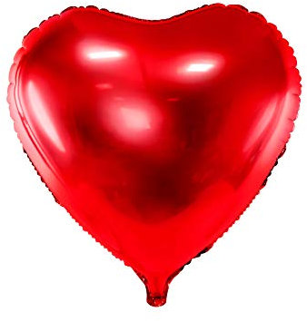 PartyDeco Folie Ballon Herz Rot- Valentinstag Hochzeit Verlobung Folie Ballon Herz- Rot Durchmesser ca 61cm Valentinstag Hochzeit Verlobung Silvester Party Folie Ballon für Hel Geburtstag Dekoration