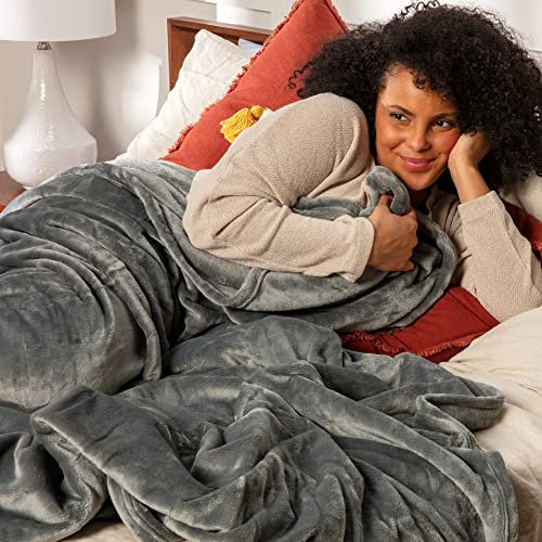 mello – Plaid Polaire 150x200, Plaid Flanelle Doux et Confortable, Couverture Polaire Haute Qualité, Couverture Chaude Canapé, Couvre Lit, Gris Foncé