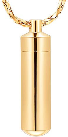 Imrsanl Collier avec pendentif cinéraire en forme de bouteille en verre pour cendres - Bijou commémoratif, Verre