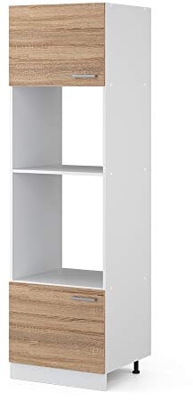Vicco Mikrowellenschrank R-Line, Küchenregal für die Mikrowelle, Sonoma/Weiß, 60 cm