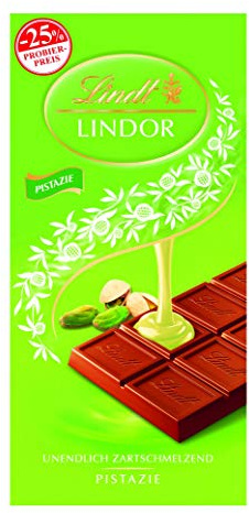 Lindt Schokolade Pistazie, Promotion, 10 x 100 g Tafel, Feinste Vollmilch-Schokolade mit unendlich zartschmelzender Füllung mit Pistaziengeschmack, Schokoladentafel, Schokoladengeschenk