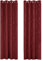 Deconovo Lot de 2 Rideau Thermique Isolant Anti Froid Oeillet Occultant Décorative Rideaux Fenêtre Chambre Cuisine Salon Motif Argenté, Noël Rouge Foncé, 140×240 cm