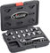 Vigor Satz (6,3 mm (1/4“) Vierkantabtrieb, superflache Umschaltknarre 20 mm Flacher, Diverse Steckschlüssel und Bits, 25 Einzelteile) V5202, schwarz