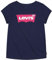 Levi's Lvg S/S Batwing Tee, T-shirt Bambine e ragazze, Blu (Peacoat/Tea Tree Pink), 10 anni