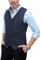 Solove-Suit Herren Casual Freizeit AnzugWeste Plaid Tweed Slim Fit Weste for Hochzeits-Trauzeugen(Navy,XL)