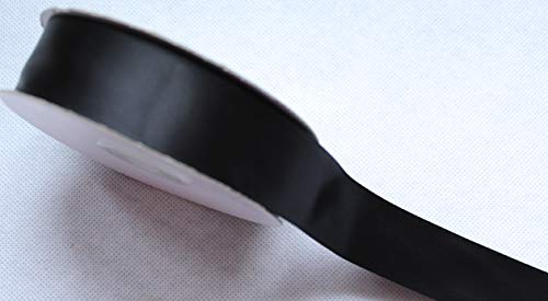 CaPiSo 25m doppelseitiges Satinband 50mm Premium-Qualität Schleifenband Satin Dekoband Geschenkband beidseitig glänzend Premiumqualität (Schwarz, 50mm)