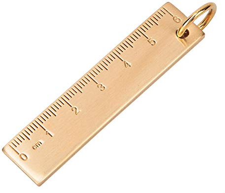 6 cm Länge Lineal Anhänger Schlüsselanhänger Mini Messing Lineal Schlüsselanhänger Büro Schulbedarf