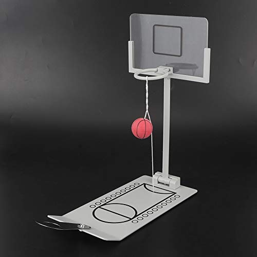 Mini Tisch Basketball, Tischbasketball aus Metall Schreibtisch Spielzeug Zusammenklappbarer Tischkorb Miniatur Office Desktop Ornament Dekoration, Geschenkideen