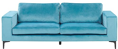 Beliani Sofa Polsterbezug in Hellblau moderner 3-Sitzer Couch Polstersofa Vadstena