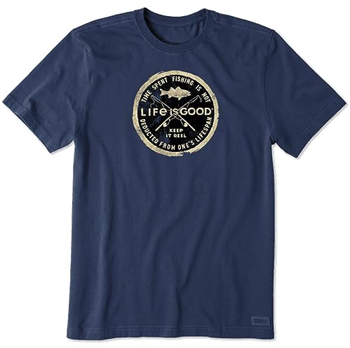 Life is Good Crusher Graphic T-Shirt für Herren, tiefdunkelblau, Mittel
