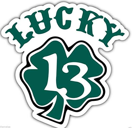 Sticker-Designs 10cm! Klebe-Folie Wetterfest Made-IN-Germany Shamrock Clover Irish Lucky 13 UV&Waschanlagenfest Auto-Aufkleber Profi-Qualität! F2688
