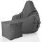 Green Bean 2er Set Sitzsack + Hocker - fertig befüllt - robust waschbar schmutzabweisend - Kinder & Erwachsene Bean Bag Bodenkissen Lounge Sitzhocker Relax-Sessel Gamer Gamingstuhl Pouf - Grau