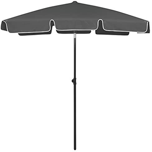 YITHOPI Strandschirm丨Marktschirm丨Gartenschirm丨Terrassenschirm丨Sonnenschutz丨Quadratisch丨Witterungs- und UV-beständig丨Kippbar丨Anthrazit 180x120 cm